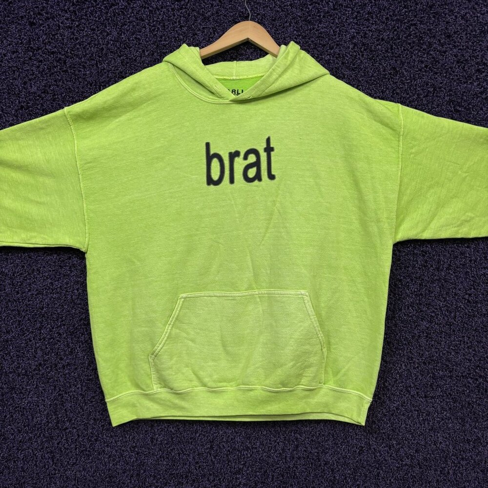 CharliXCX brat Album Spell-Out Electropop Dance Hoodie S/M